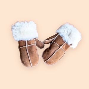 Tailor Made! Real Sheepskin Unisex Adult Mittens! Enter the Dimensions Of Your Hand. Sheepskin gloves Beige, Black or Brown