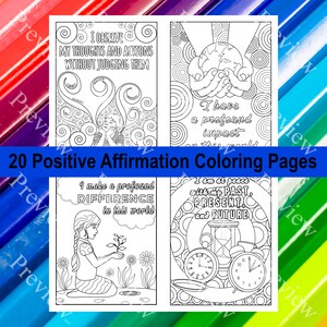 20 Positive Affirmation Coloring Pages - Inspirational Saying Coloring Pages