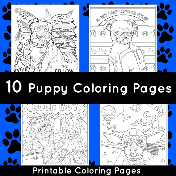 10 Puppy Coloring Pages - Printable Puppy Coloring Sheets