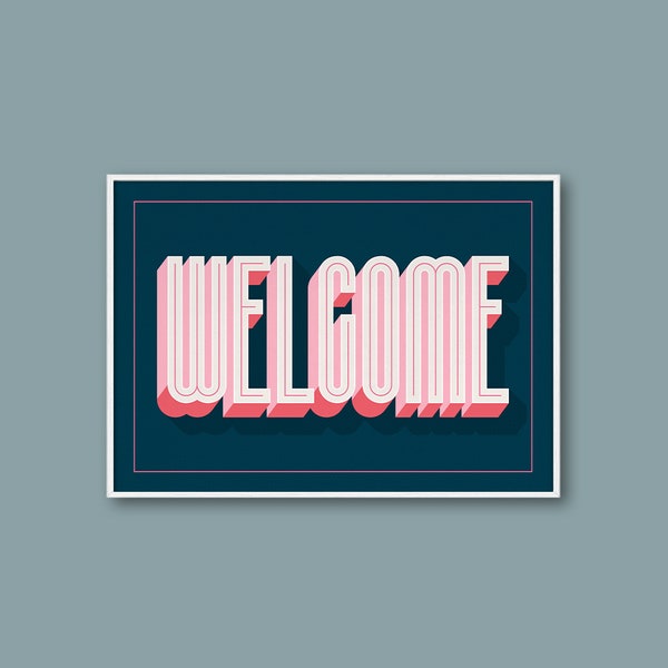 Colourful Hallway Welcome Print