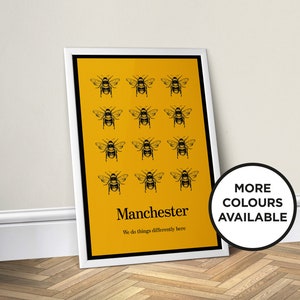 Manchester Bee - Made in Manchester Poster Print - Many Bee's