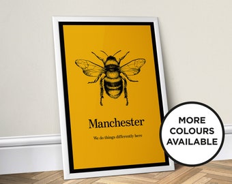 Manchester Bee - Made in Manchester Poster Print