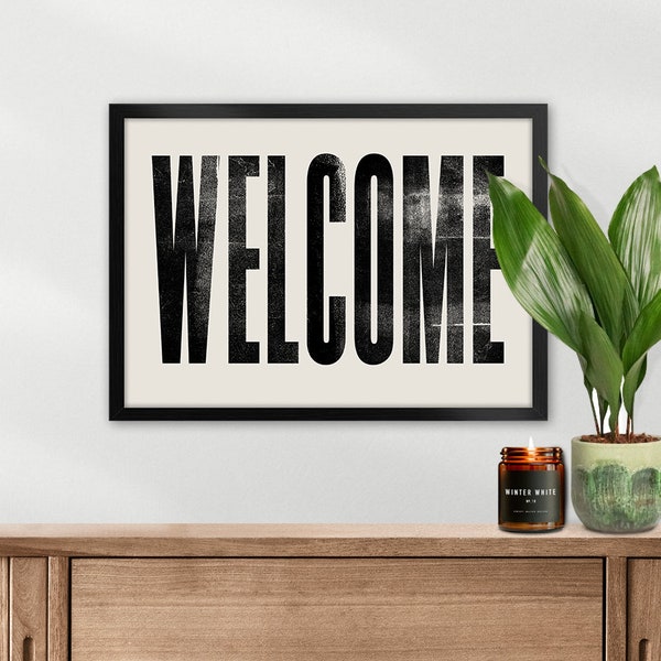 Hallway Welcome Print, Letter Press Print, Home Decor, Wall Art