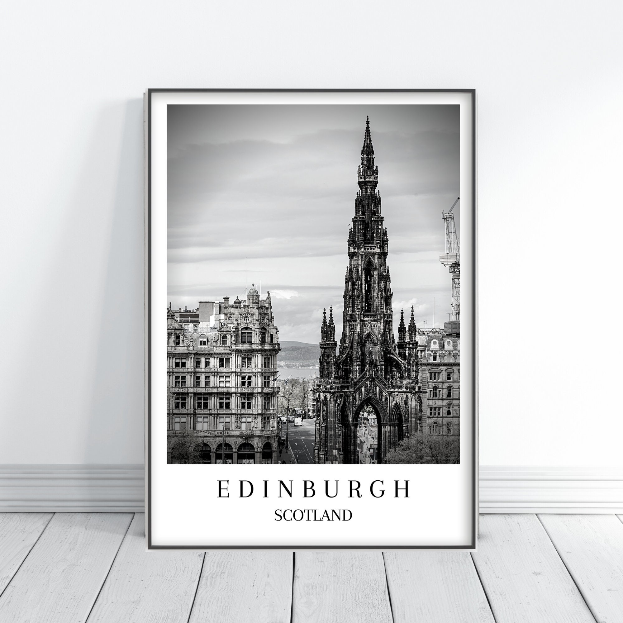 Black and White Edinburgh Print A5 A4 A3 Scotland Wall Etsy UK