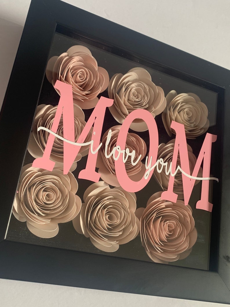 Custom Flower Shadow Box Mother's Day Shadow Box Rose Etsy