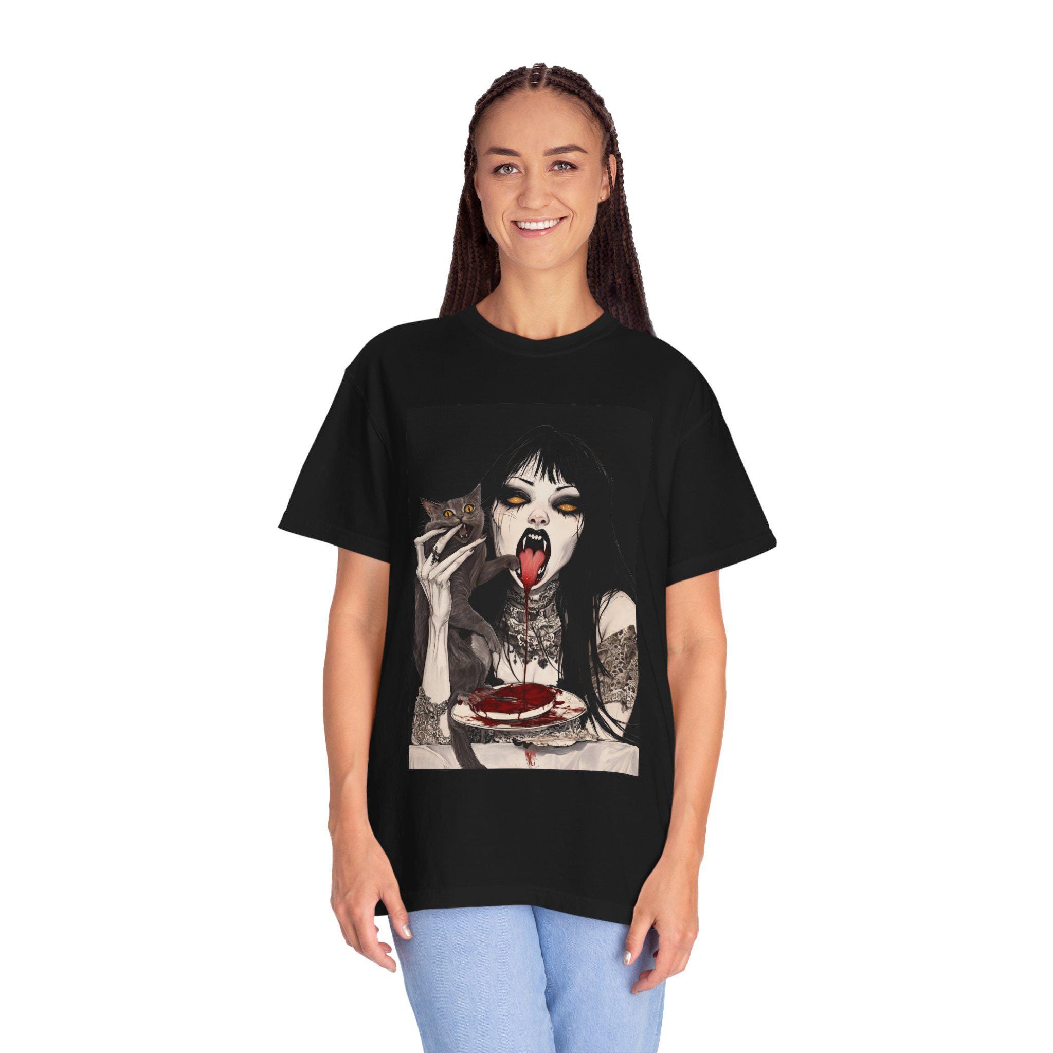 The Thirst | Gothic Vampire Art T-Shirt | Dark Horror Aesthetic Tee