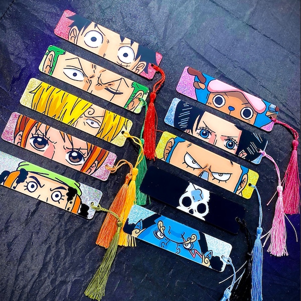 Hand painted Japanese Manga Anime Characters Bookmark - Acrylique