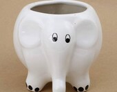 Elephant Shape white ceramic pot planter vase container for Indoor Outdoor . Plant Container Set (Ceramic)