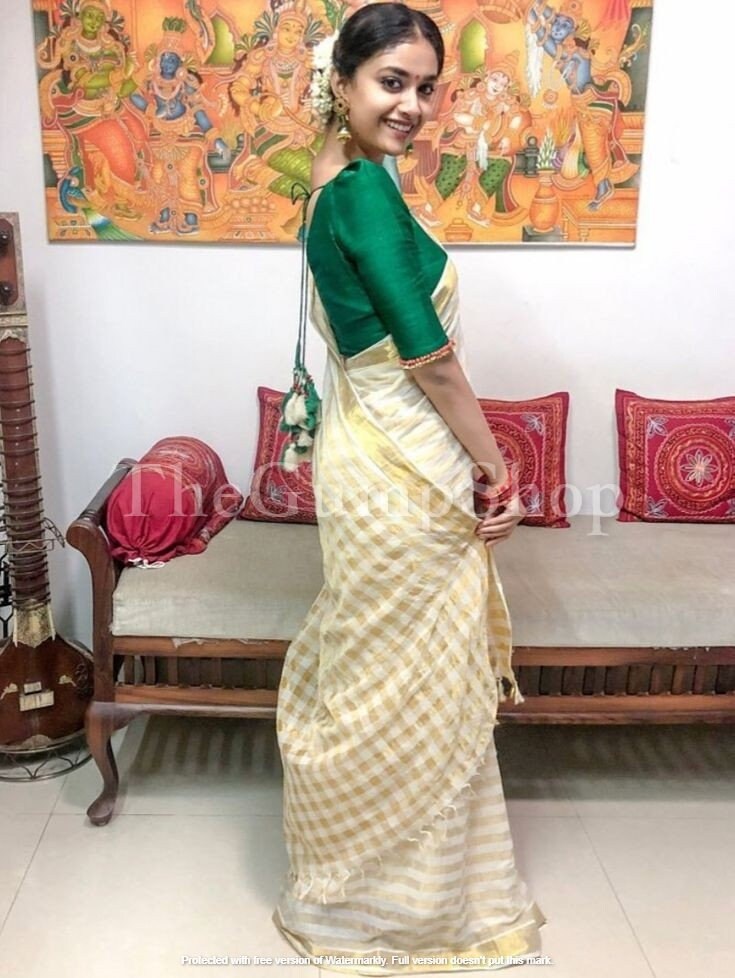 Kerala Kasavu Tissue Cotton Saree Onam Dress Traditional - Etsy