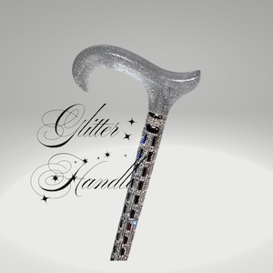 Platinum & Rhinestone Glam Cane, Derby Pearl Handle, Disability Gift,Adjustable, Folding or Not Folding, Light Weight, Luxury Sparkle Cane!