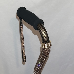 Gold Rhinestone Walking Cane, Offset Handle, Fits 4&#39;11 to 6&#39;4 300 Lb Customizable, Fabulous Retirement or Disability Gift, Lux Sparkle Cane!