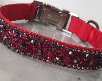 ruby red dog collar
