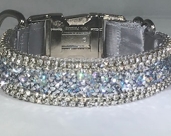 Mini Diamond Gray Dog Collar