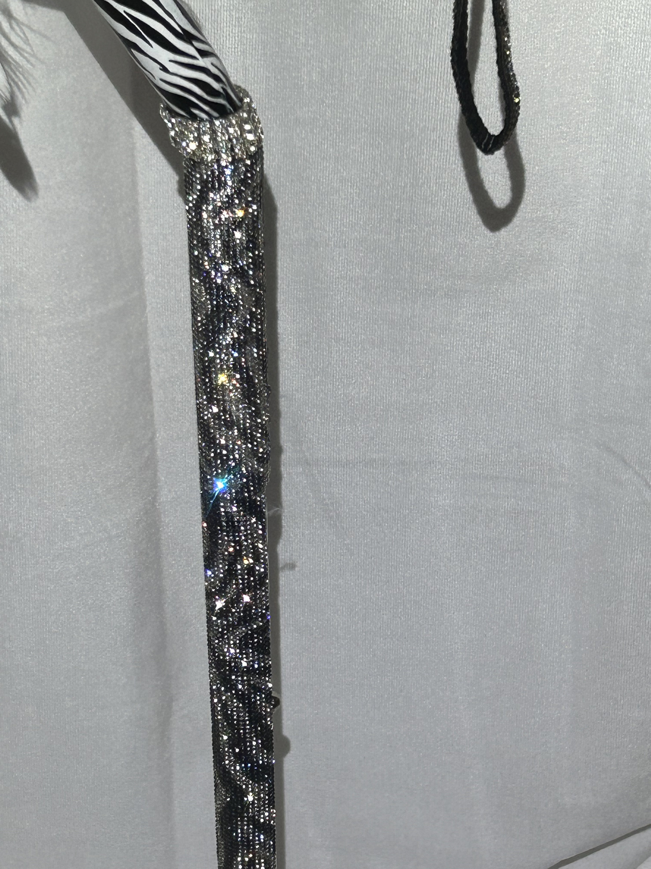 Zebra Rhinestone Cane With Offset Handle Retirement or Disability