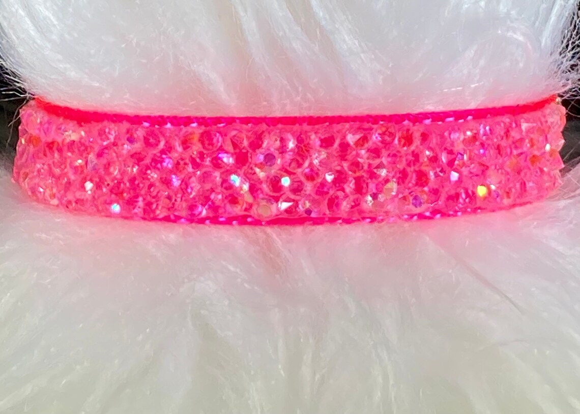 Dazzling Beauty Neon Pink Aurora Crystal 1/2 Wide Dog or Cat - Etsy