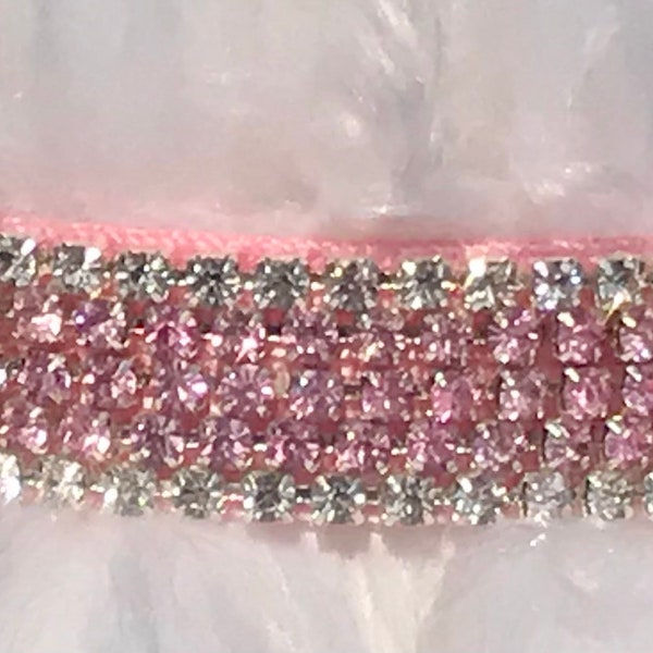 Dazzling Pink Rhinestone Glam Dog or Cat Collar, Diamond Guide,Pretty Pink Buckle, Decadent Every Day Collar!