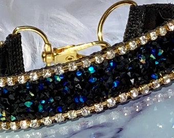 Strass Diamanté Kragen, dieser Black & Gold Bling ist einzigartig, edel mit schillernden High-End-Stil. Begrenztes Angebot!!