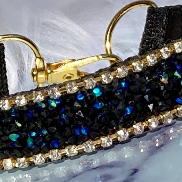 Rhinestone Diamanté Collar, this Black & Gold Bling is Unique, Classy with Dazzling High End Style.  Limited supply!!