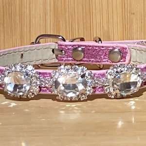 Rhinestone Bling Cat or Dog Collar, Adjustable Small Pet Sparkle Jewelry, Glam, Posh, Boho USA