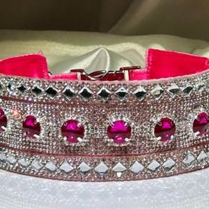 Pink Rhinestone Dog Collar, Extreme Sparkle, Pet Glam, High-End Classy Pet Jewelry, Poodles Love It!