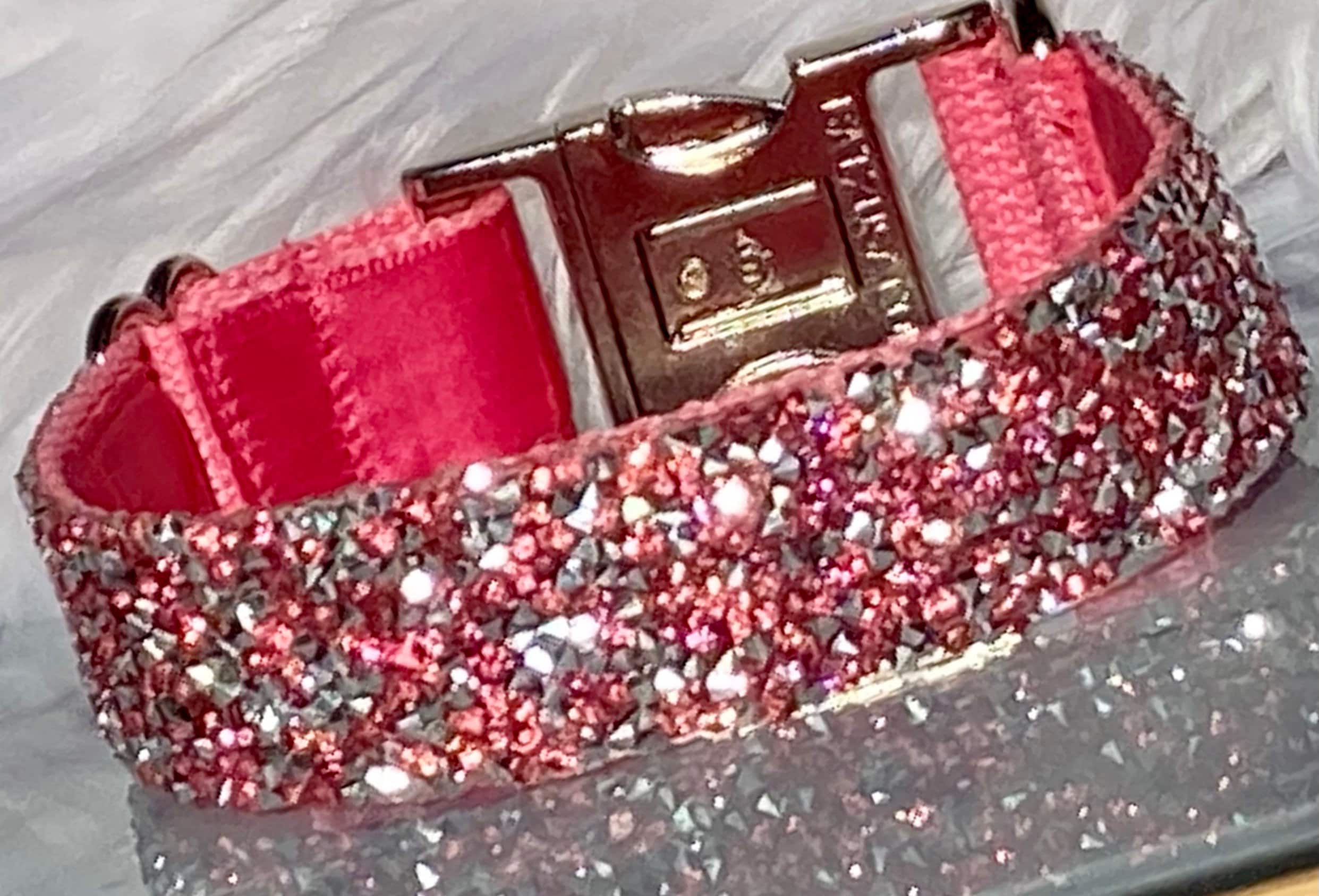 Rose Pink Crystal Diamond Dog Collar 1 Classy Satin Etsy