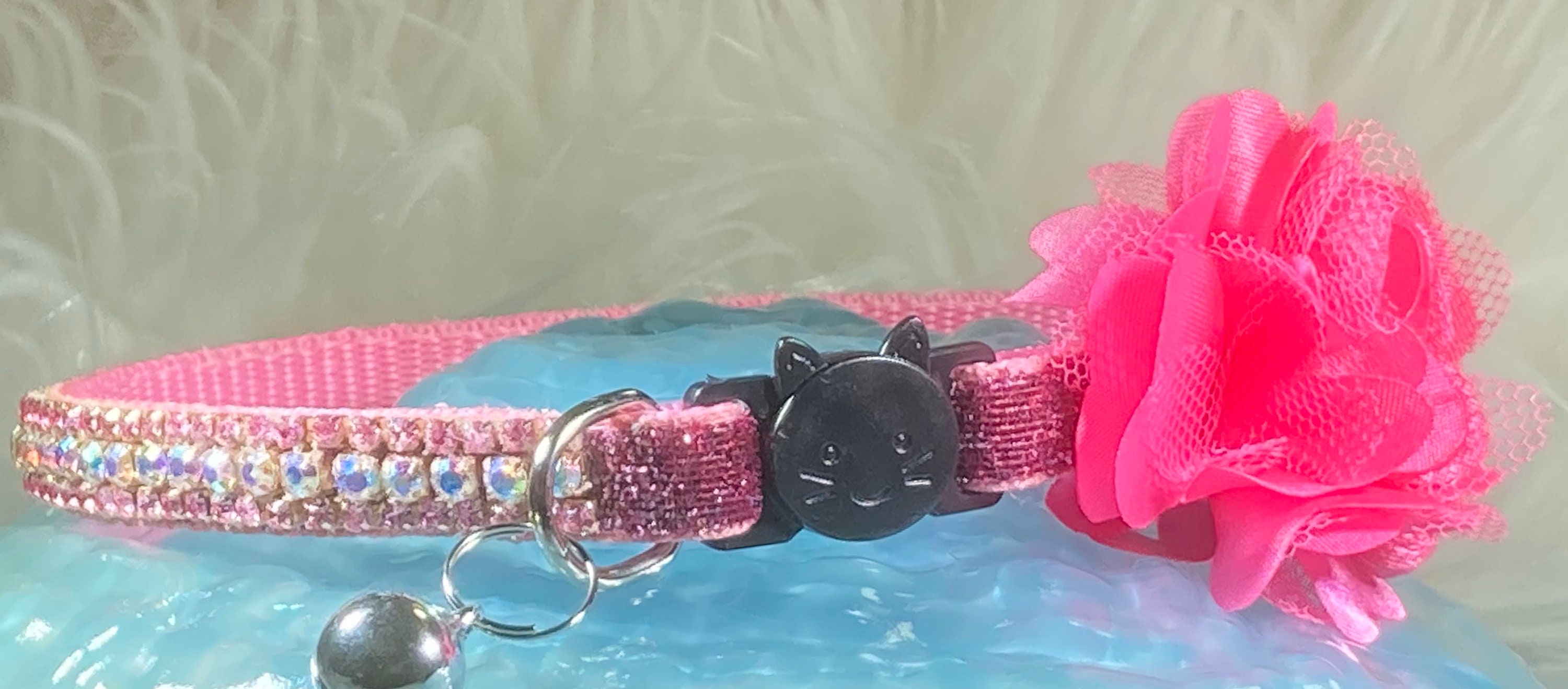 Classy Pink Glitter Rhinestone Bling Cat Collar 3/8 Inch With Etsy UK