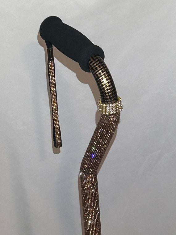 Gold Rhinestone Walking Cane, Offset Handle, Fits 4'11 to 6'4 300 Lb  Customizable, Fabulous Retirement or Disability Gift, Lux Sparkle Cane -   Canada