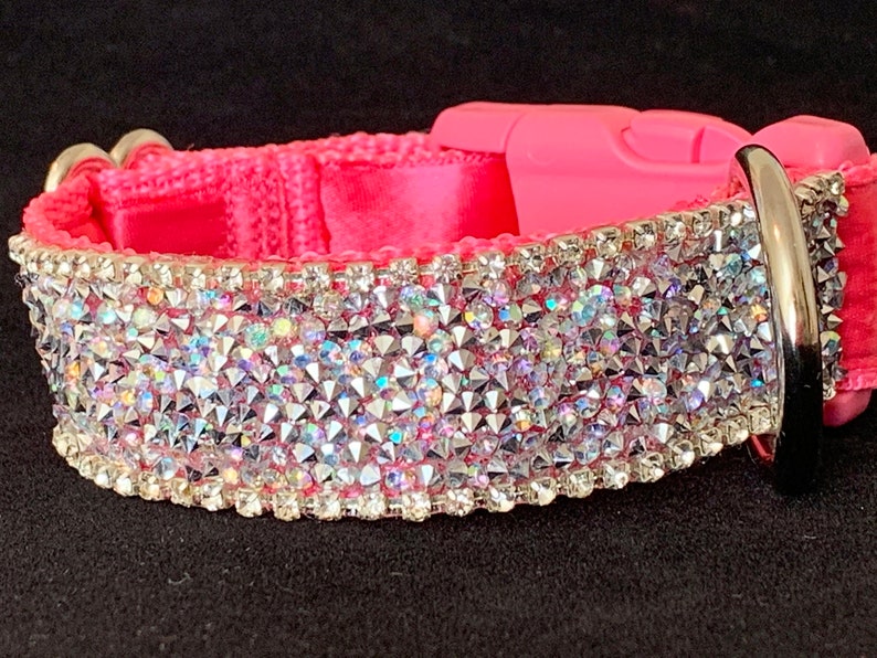 Rhinestone Bling Dog Collar Sparkling Diamond Crystal Pink Etsy