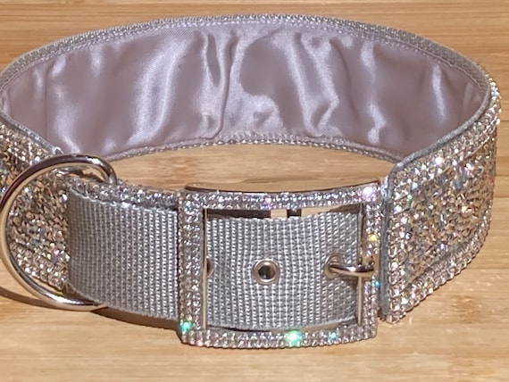 Hundehalsband Mit Strass – Wildleder, Pink | 3-reihig, Glitzernd, Größen S/M/L