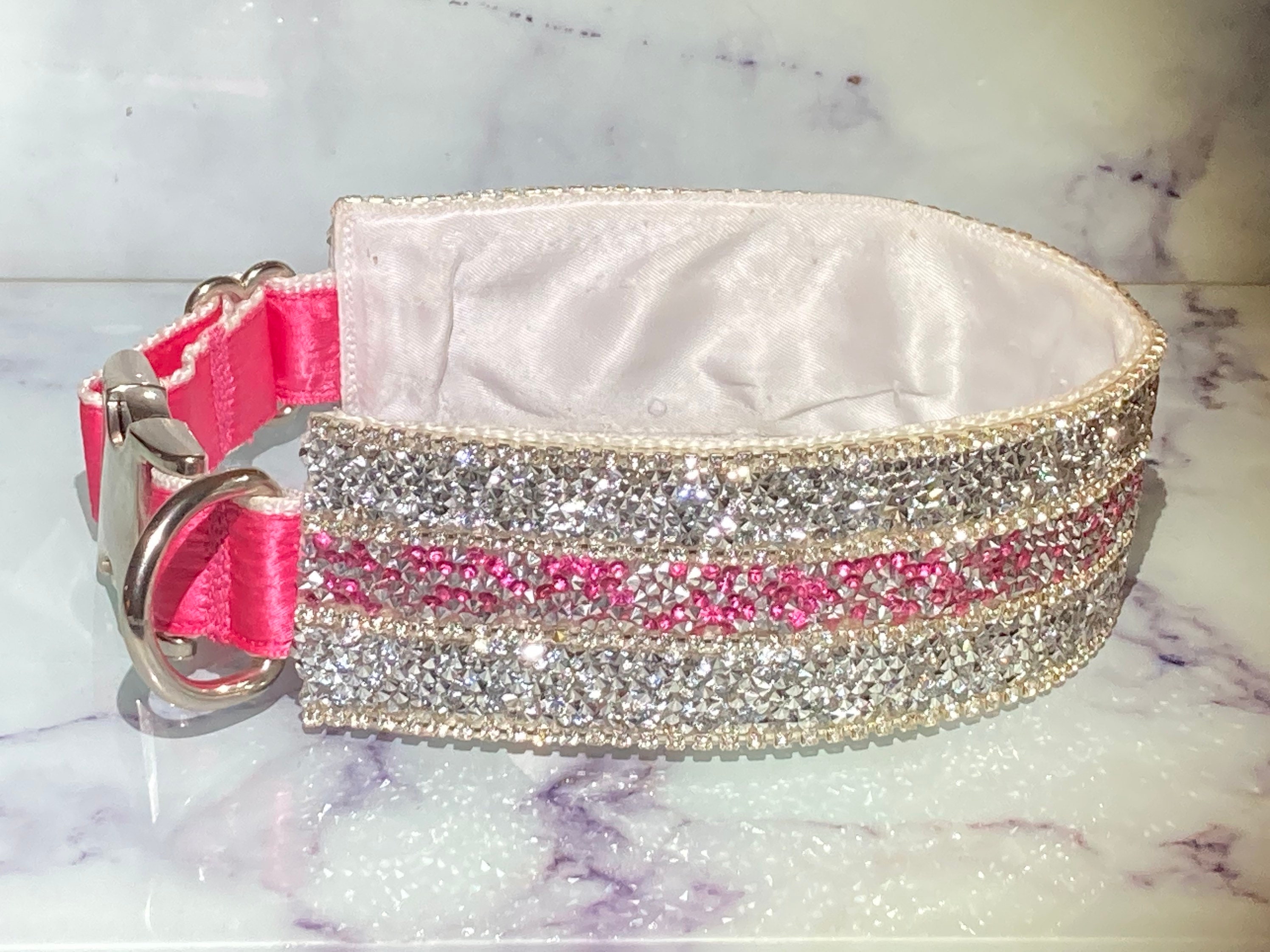 Pink Love Rhinestone Bling Dog Collar 2 Wide Conversation Starter Quality Sparkle Glam Big Dog Jewelry for Everyday or Holiday Parties Etsy Canada