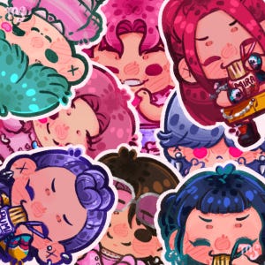 K-Pop Demon Hunters Stickers: Huntrix and Saja Boys - Rumi, Zoey, Mira, Jinu, Baby, Abby, Mystery and Romance
