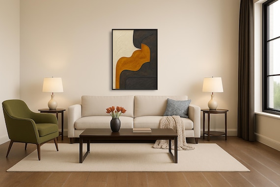 Textured Abstract Painting: Original Signed Wall Art