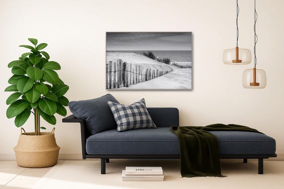 Beach Scene Wall Art: Black and White Photography (Available in Plexiglass & Metal)