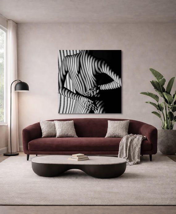 Nude, Black and White Sensual Woman (Available in Plexiglass & Metal)