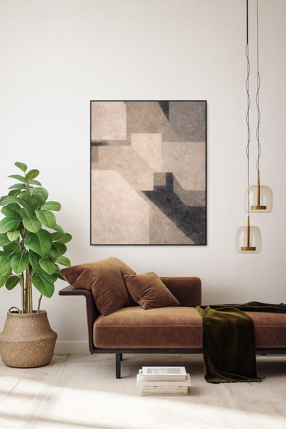 Original Textured Abstract Painting: Contemporary Wall art with Neutral tones