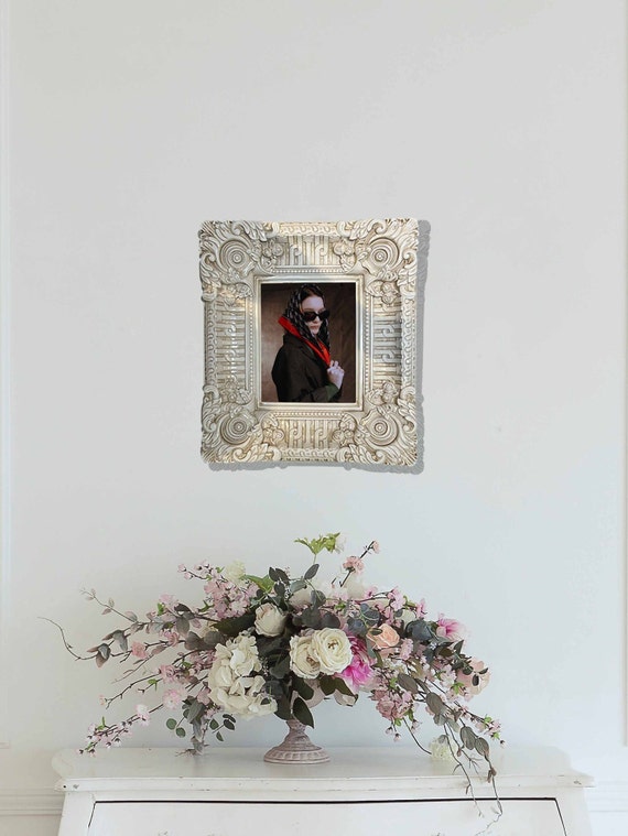 Ivory White, Photo Wall Frame, Resin, Exquisite Detail