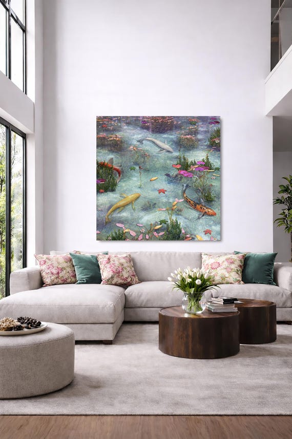 Monet Pond, Japan inspired Original Art: Available in Plexiglass & Metal
