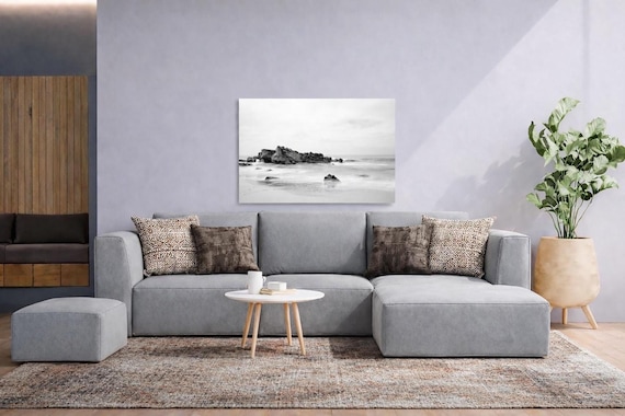 Black and White California Beach Wall Art (Available in Plexiglass & Metal)