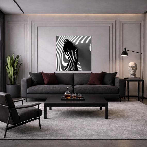 Nude, Black and White Sensual Woman (Available in Plexiglass & Metal)