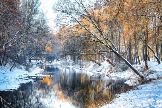 Winter sunset, plexiglass and metal print - Modern Home Decor Unique Wall Art