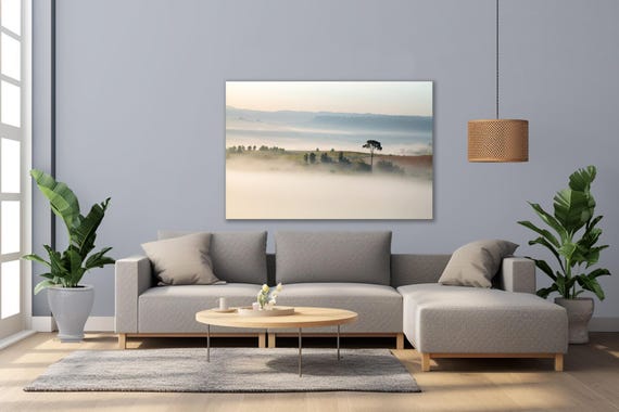 Mountain Scenery, Plexiglass, metal & wood print - Modern Home Decor Unique Wall Art