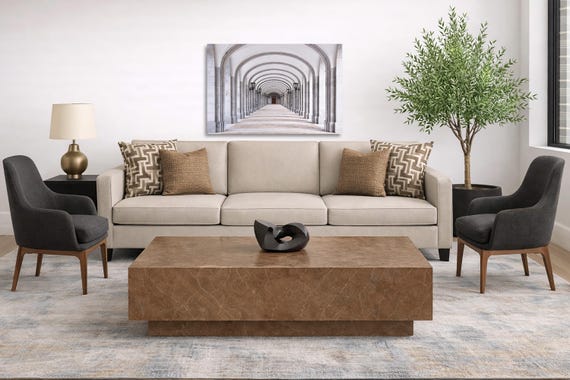 Asymmetrical arches of The Benedictine Abbey, Quebec Canada (Available in Plexiglass and metal)