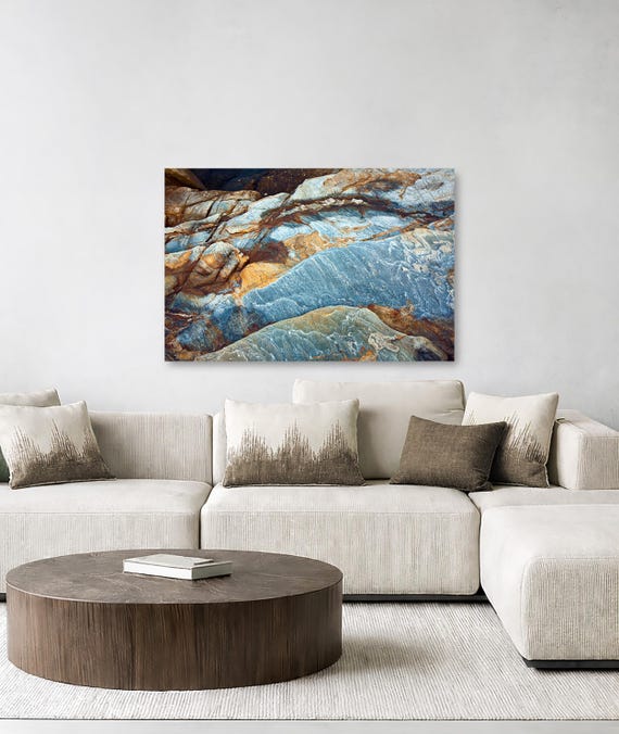 Abstract Nature Wall Art, Colorful Rock Texture (Available in Plexiglass and Metal)