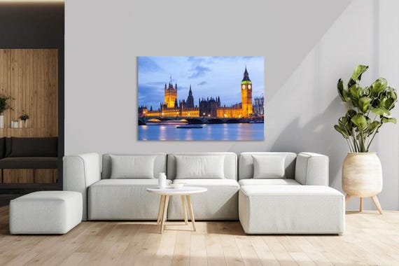 London Cityscape Print: Big Ben & Westminster Bridge - Metal or Plexiglass Prints