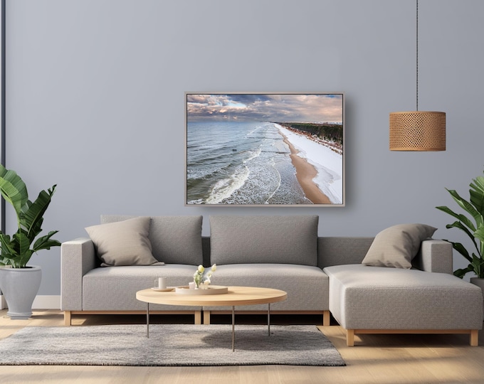 Winter Baltic Sea Wall Art: Snowy Hel Peninsula Beach Scene (Comes in Plexiglass & Metal)
