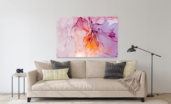 Abstract pastel plexiglass and metal print - Modern Home Decor Unique Wall Art