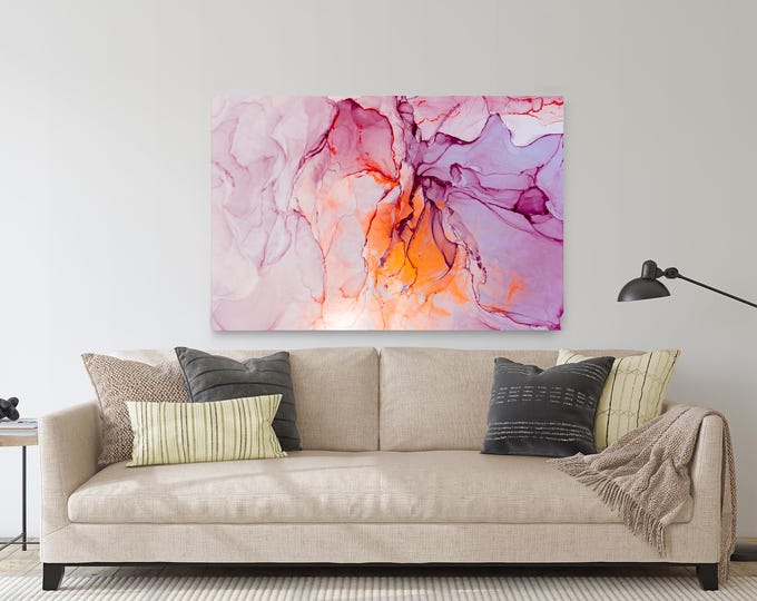 Abstract pastel plexiglass and metal print - Modern Home Decor Unique Wall Art
