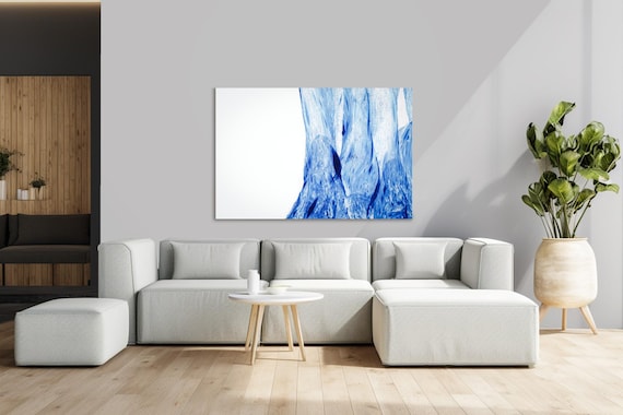 Abstract Blue Brushstrokes Art: Modern Plexiglass or Metal Print