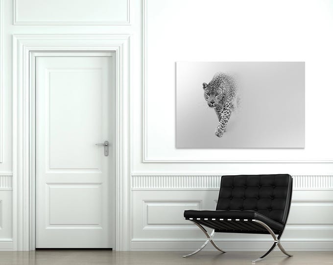Leopard in Mist Wall Art: Modern Home Decor, Ready to Hang