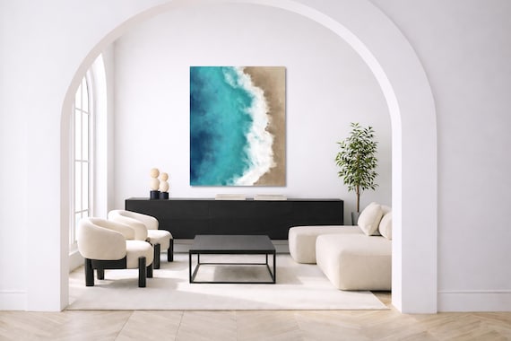 Original Art — Abstract Ocean Shore Wall decor (Available in Plexiglass and Metal)